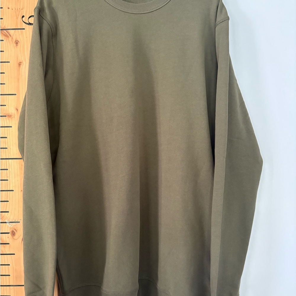 Green Crew Neck Sweatshirt Classic Cotton Blend